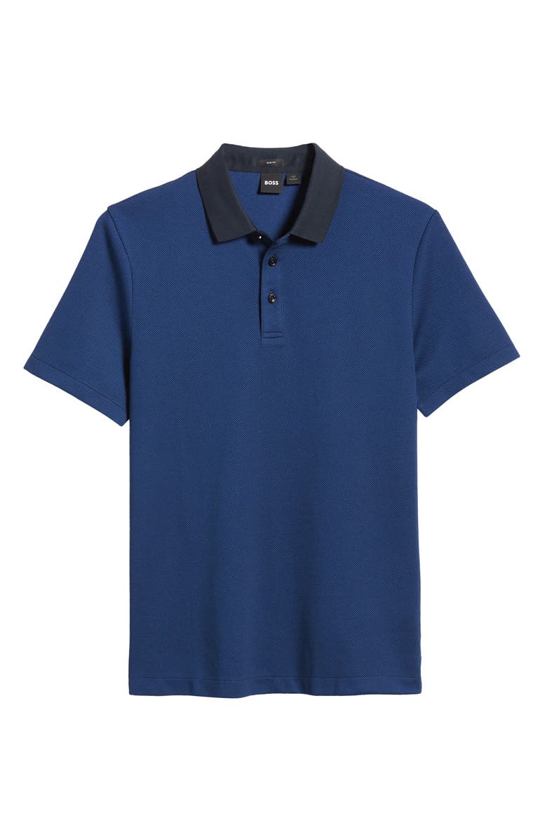 BOSS PItton Cotton Blend Polo, Alternate, color, Dark Blue