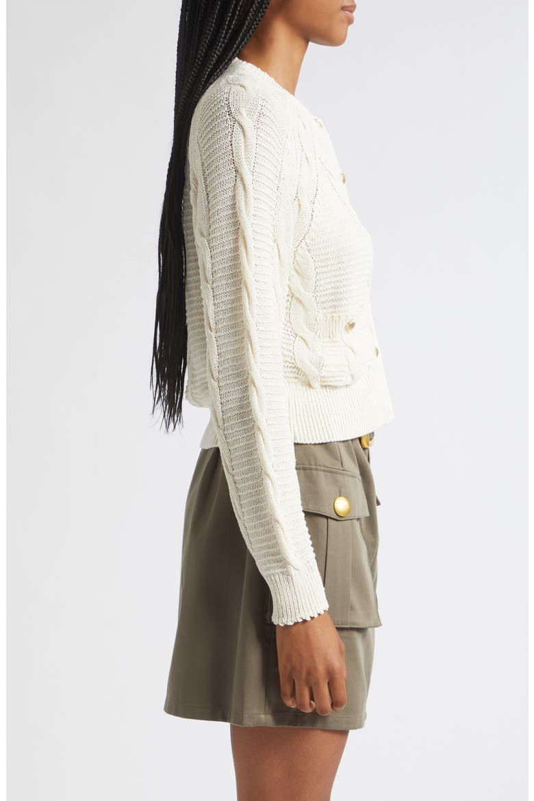Darcy Cable Knit Cardigan, Alternate, color, IVORY