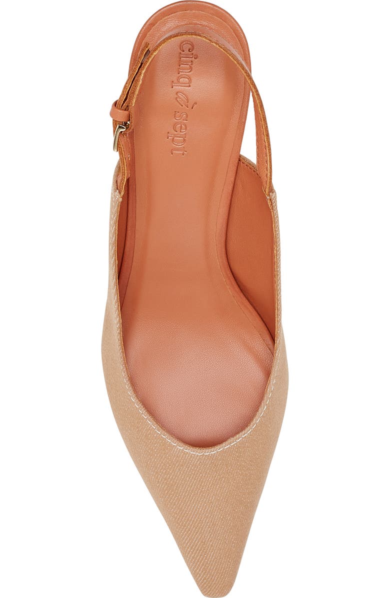 Cinq à Sept Sylvie Pointed Toe Slingback Pump, Alternate, color, Sahara/ Saddle