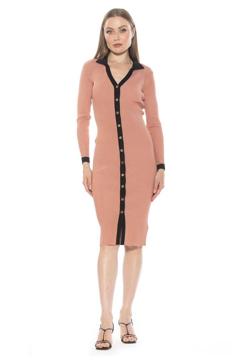 Cordelia Knit Long Sleeve Shirtdress, Alternate, color, CAMEL