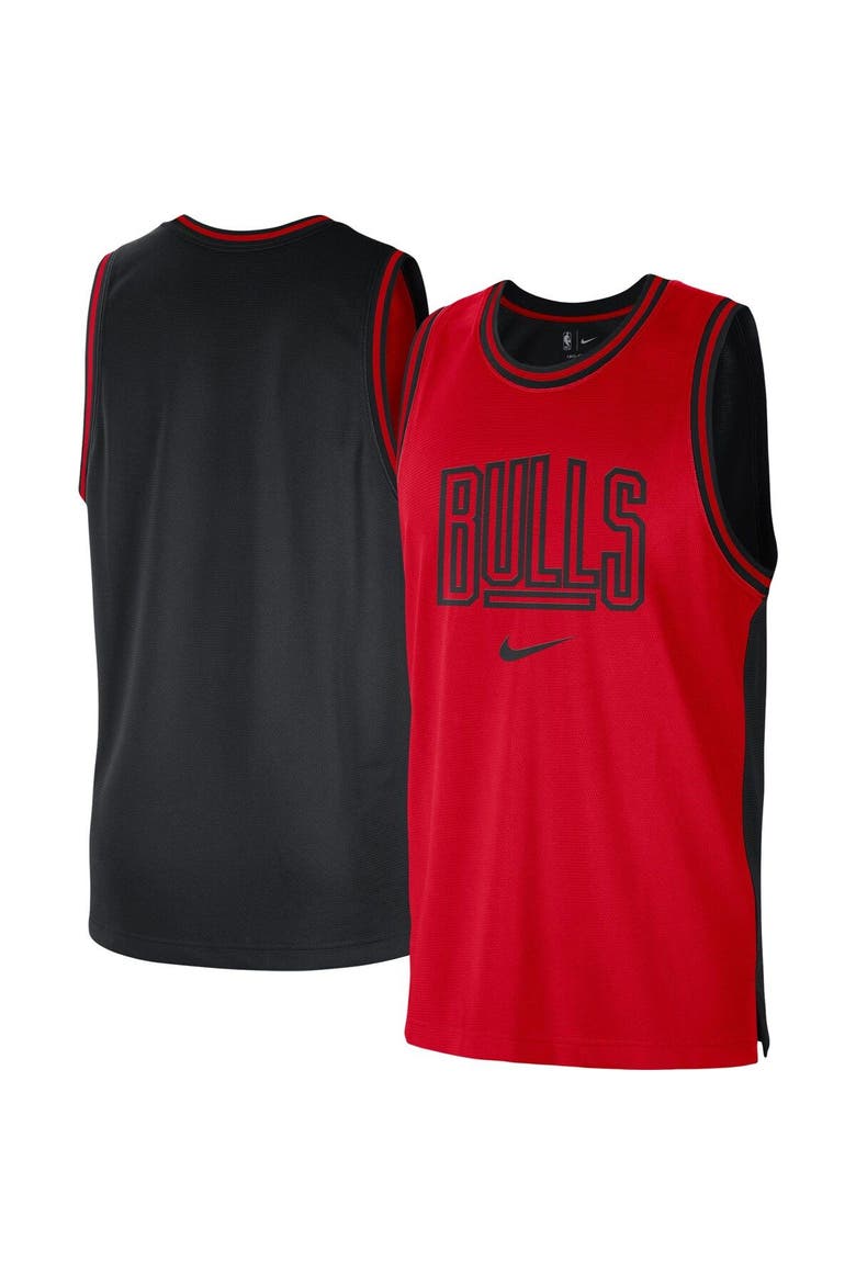 Men's Nike Red/Black Chicago Bulls Courtside Versus Force Split DNA Performance Mesh Tank Top, Main, color, Red