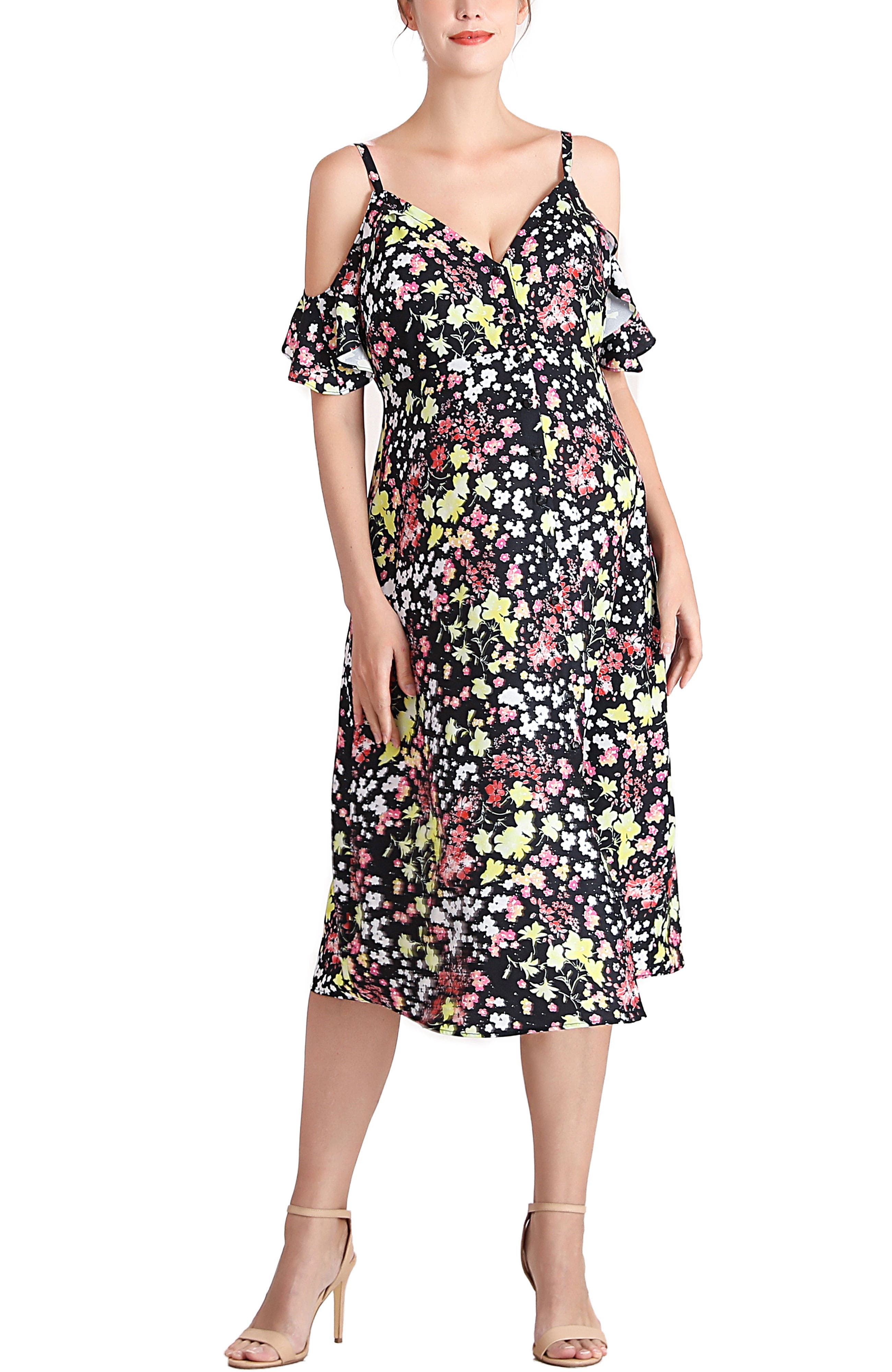 Esme Cold Shoulder Maternity Nursing Dress