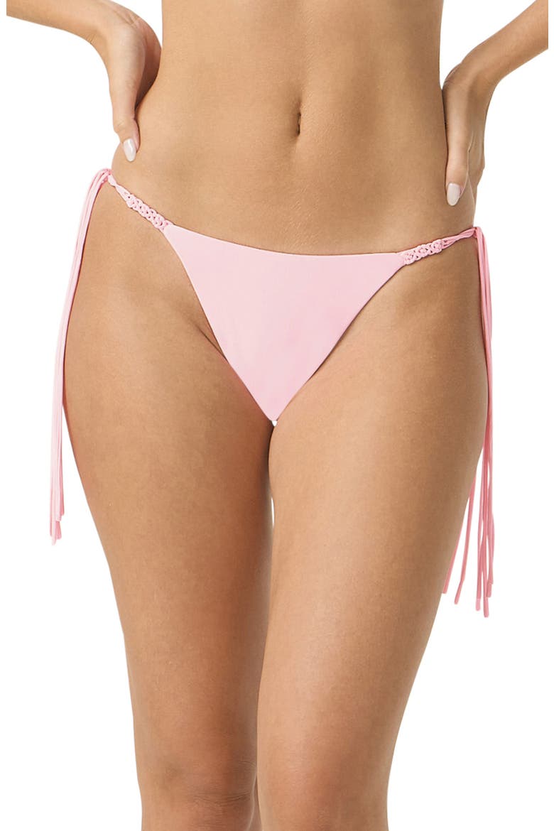 Macramé Tie Side Bikini Bottoms, Main, color, PITAYA