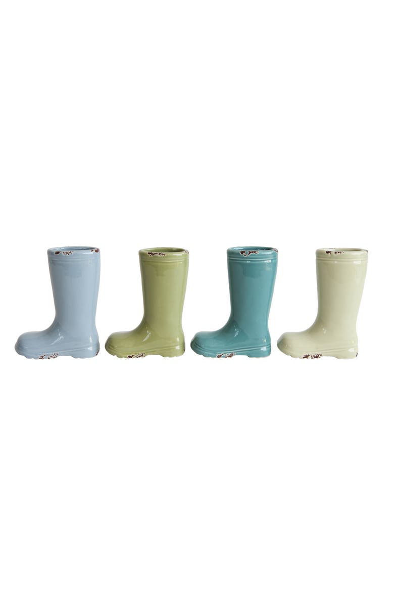 Boot Vases, Main, color, Blue