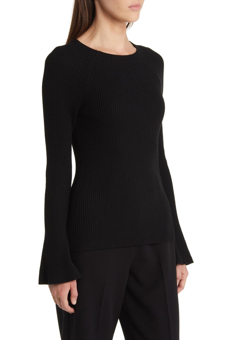 Mercer Rib Wool Sweater, Alternate, color, BLACK
