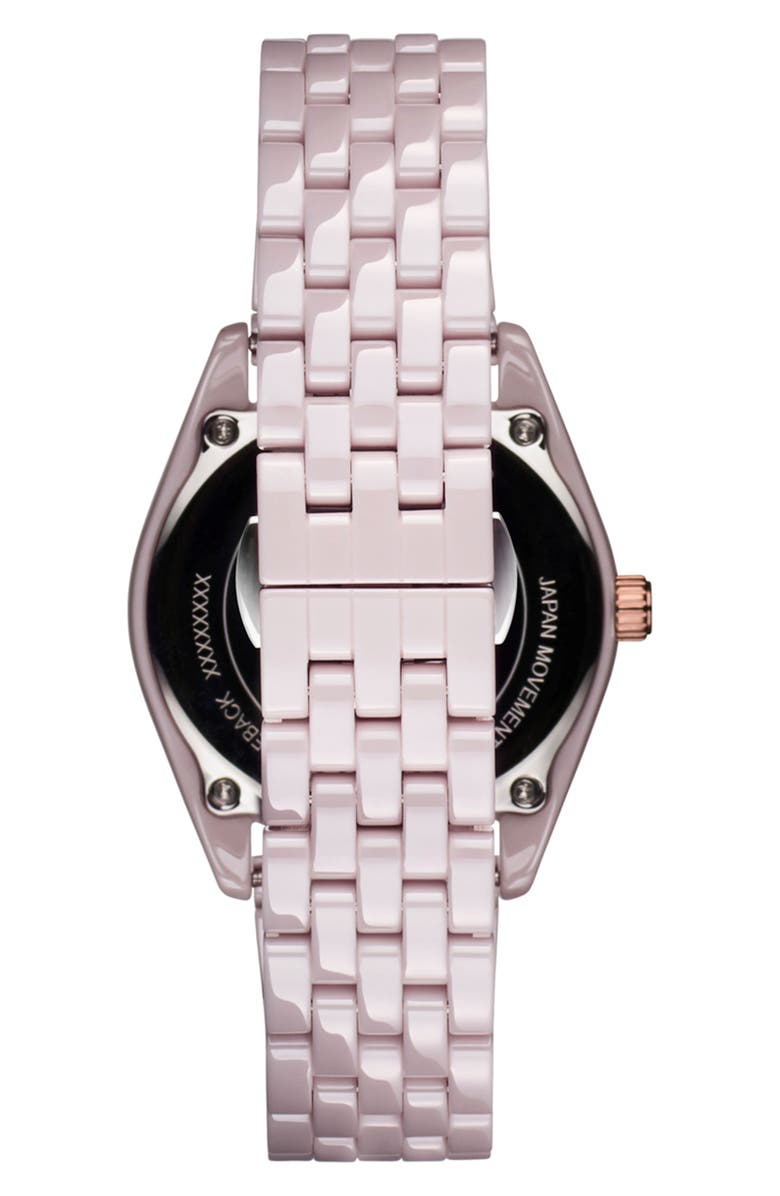 MVMT Rise Boyfriend Ceramic Bracelet Watch, 36mm, Alternate, color, Blush