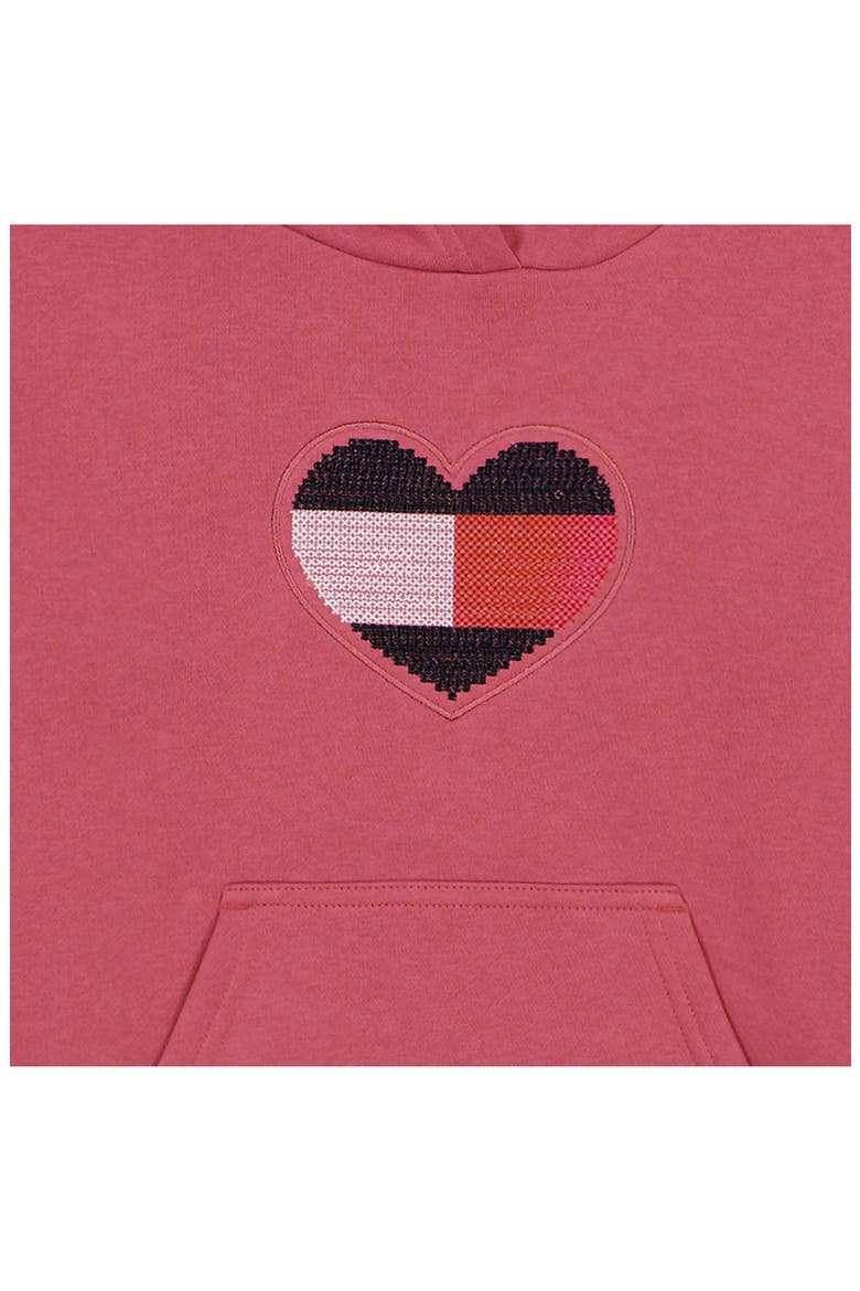Kids' Sequin Heart Hoodie, Alternate, color, BERRY BLAST