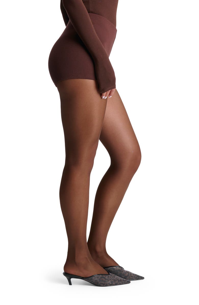 Naked Wardrobe High Waist Hot Shorts, Alternate, color, Chocolate