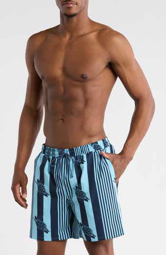 Rainforest Turtle Seersucker Swim Trunks