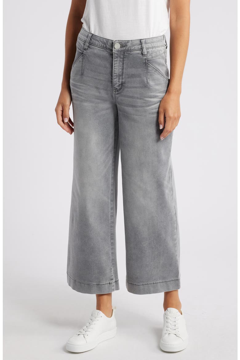 Wyatt Skyrise V-Pocket Ankle Wide Leg Jeans, Main, color, GREY ARTISANAL