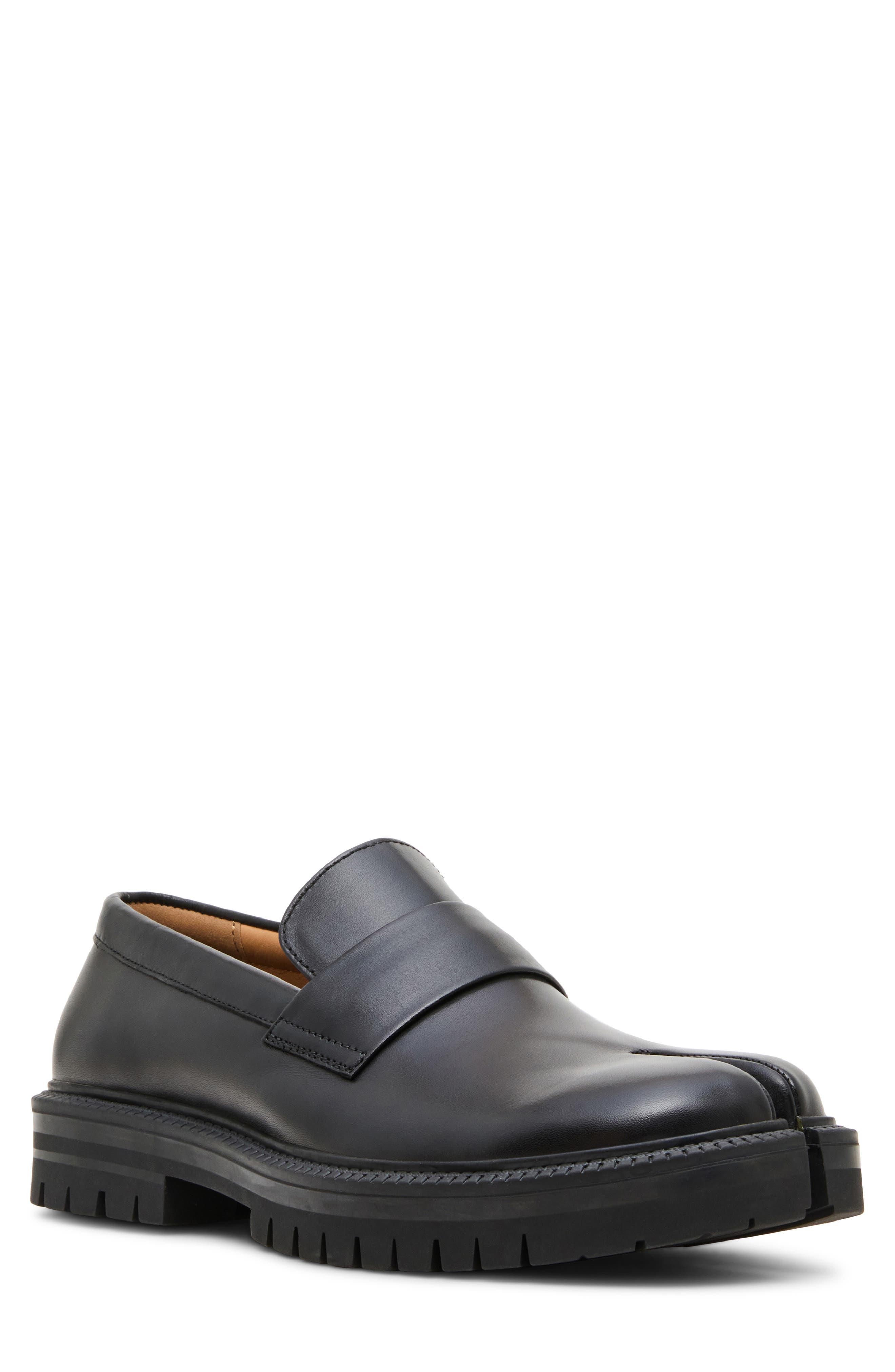 Snipe Leather Penny Loafer, Main, color, BLACK LEAT