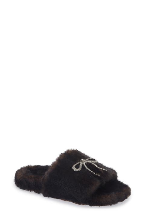 Furry Slide Sandal (Women)