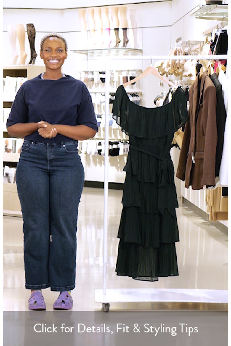 Night Garden Off the Shoulder Tiered Dress video