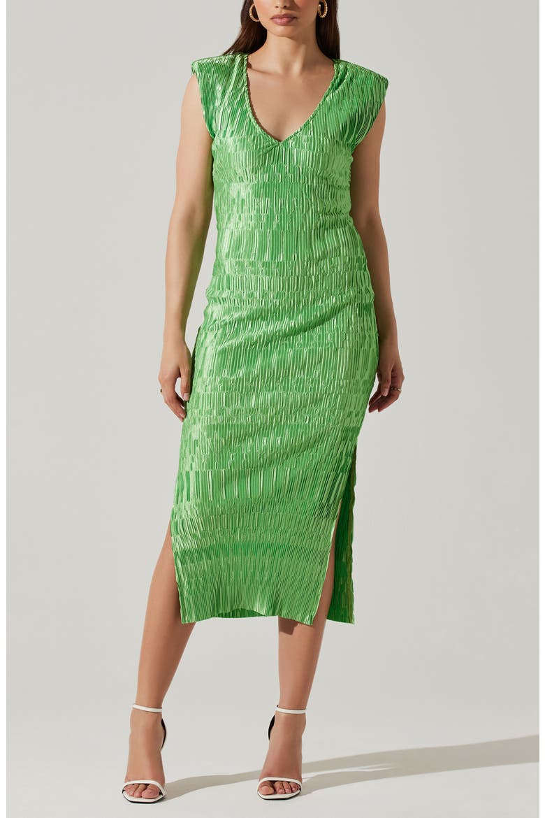 Nyah Ruched Velvet Dress, Alternate, color, GREEN