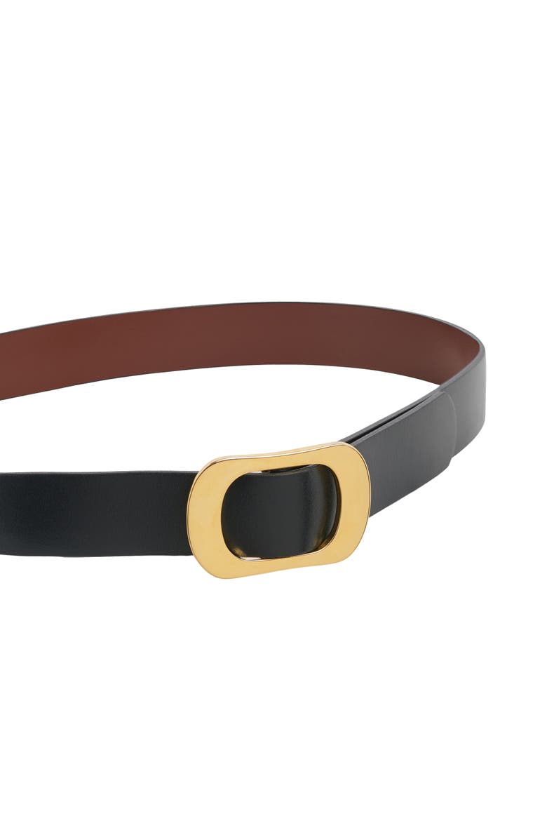 Sculpted Signature Buckle Waist Belt, Alternate, color, Brown/Black