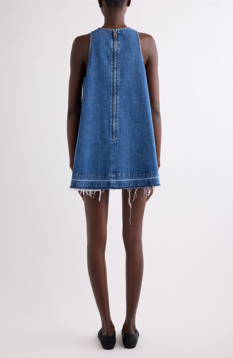Givenchy Raw Hem Trapeze Denim Minidress, Alternate, color, Medium Blue
