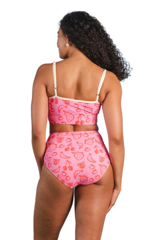 Shop Lime Ricki Swimwear Bralette In Fruity Doodles