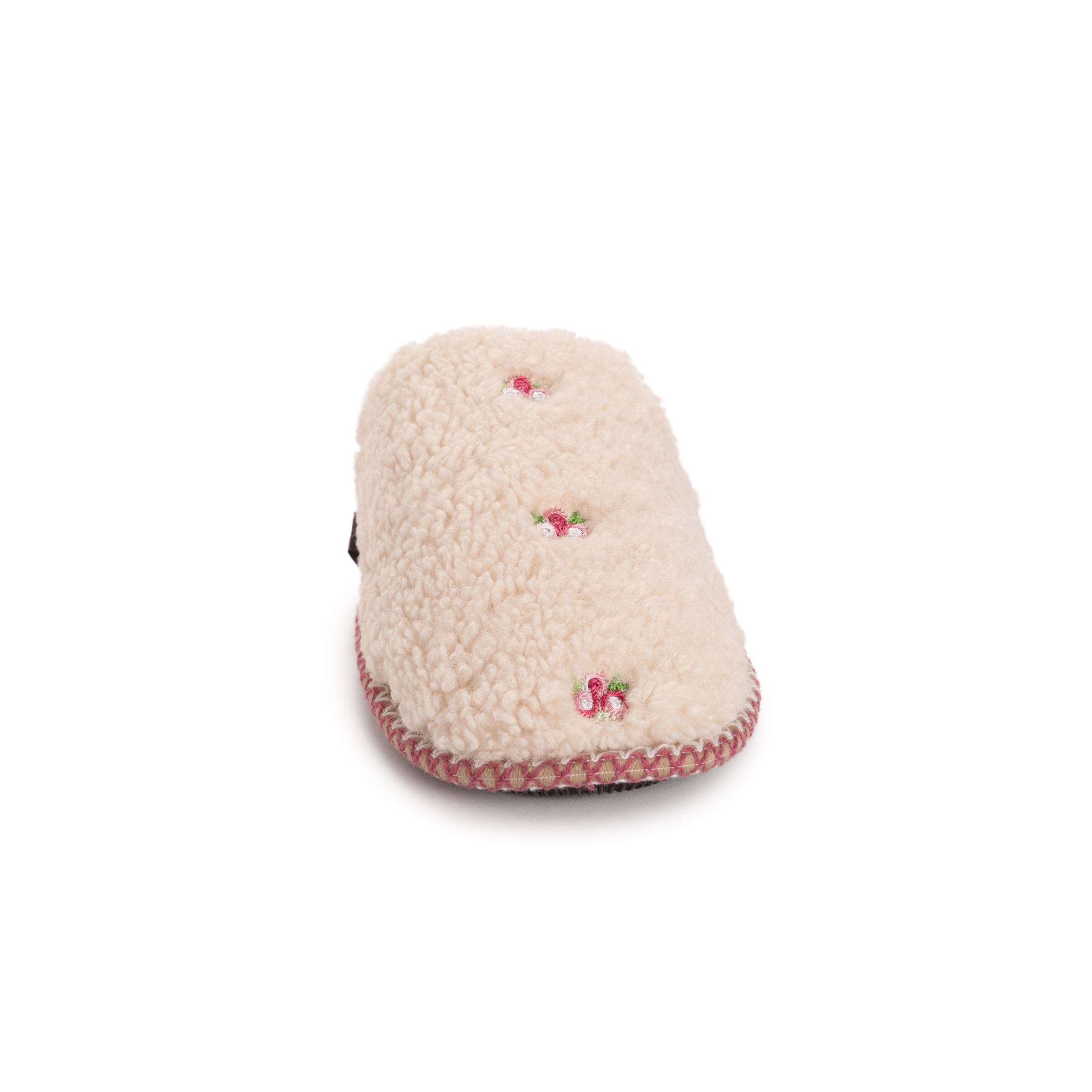 Novelty Punch Needle Scuff Slipper, Alternate, color, Cream Floral