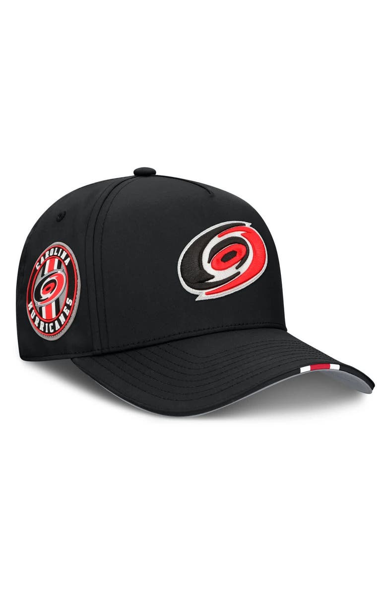 FANATICS Men's Fanatics Black Carolina Hurricanes 2025 NHL Draft Authentic Pro On-Stage Podium A-Frame Adjustable Hat, Main, color,