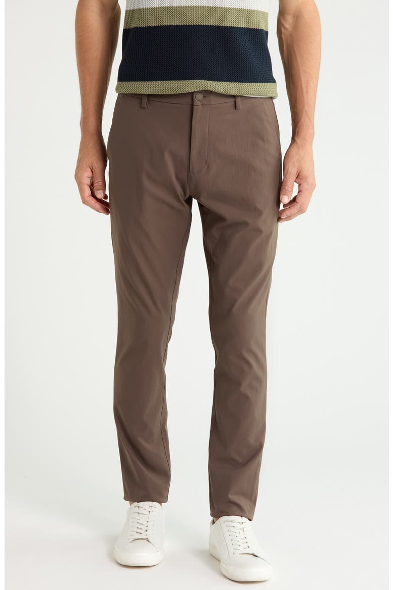 Gotham Slim Fit Water Repellent Pants, Main, color, CAFE NOIR