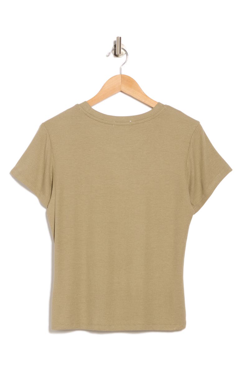 Sweet Romeo Ribbed Crewneck T-Shirt, Alternate, color, Moss