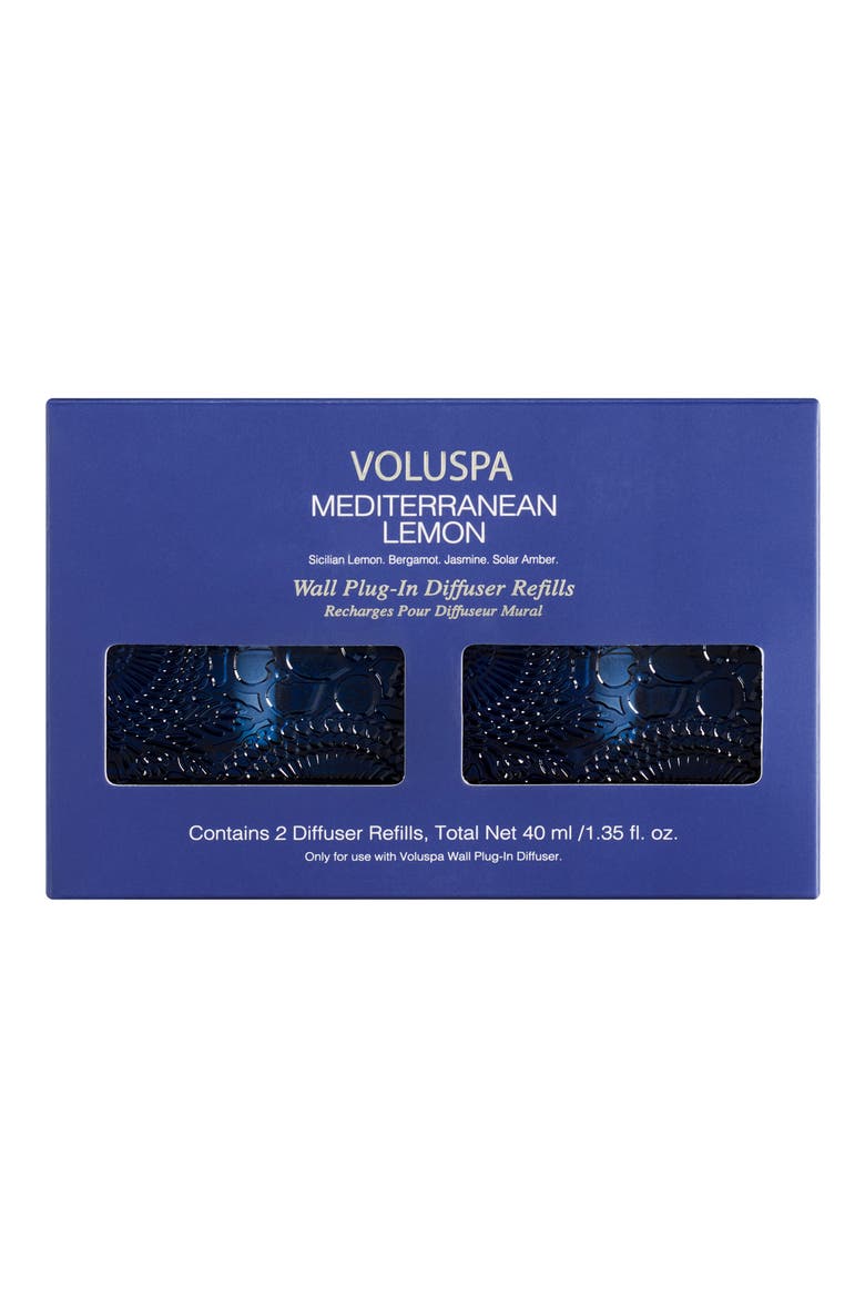 Mediterranean Lemon Set of 2 Wall Plug-In Diffuser Refills, Main, color, NO COLOR