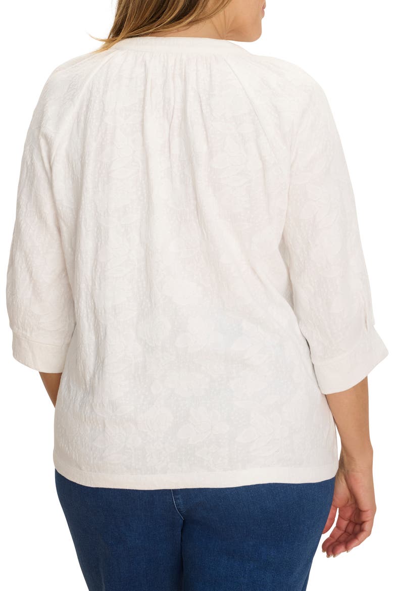 Lace Split Neck Top, Alternate, color, PAPER WHITE