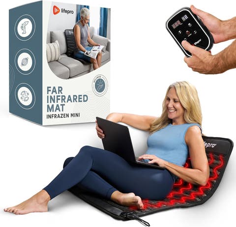 Portable Far Infrared Heating Mat (39 x 19.5 and 74 x 31in)  with Heating Pads for Recovery & Pain Relief