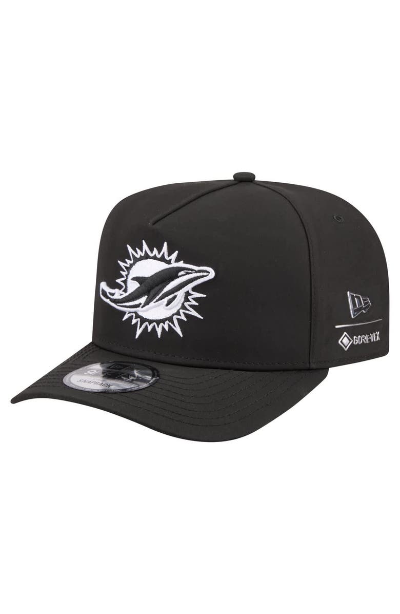 New Era Men's New Era  Black Miami Dolphins Gore-Tex A-Frame 9FIFTY Adjustable Hat, Main, color, Black