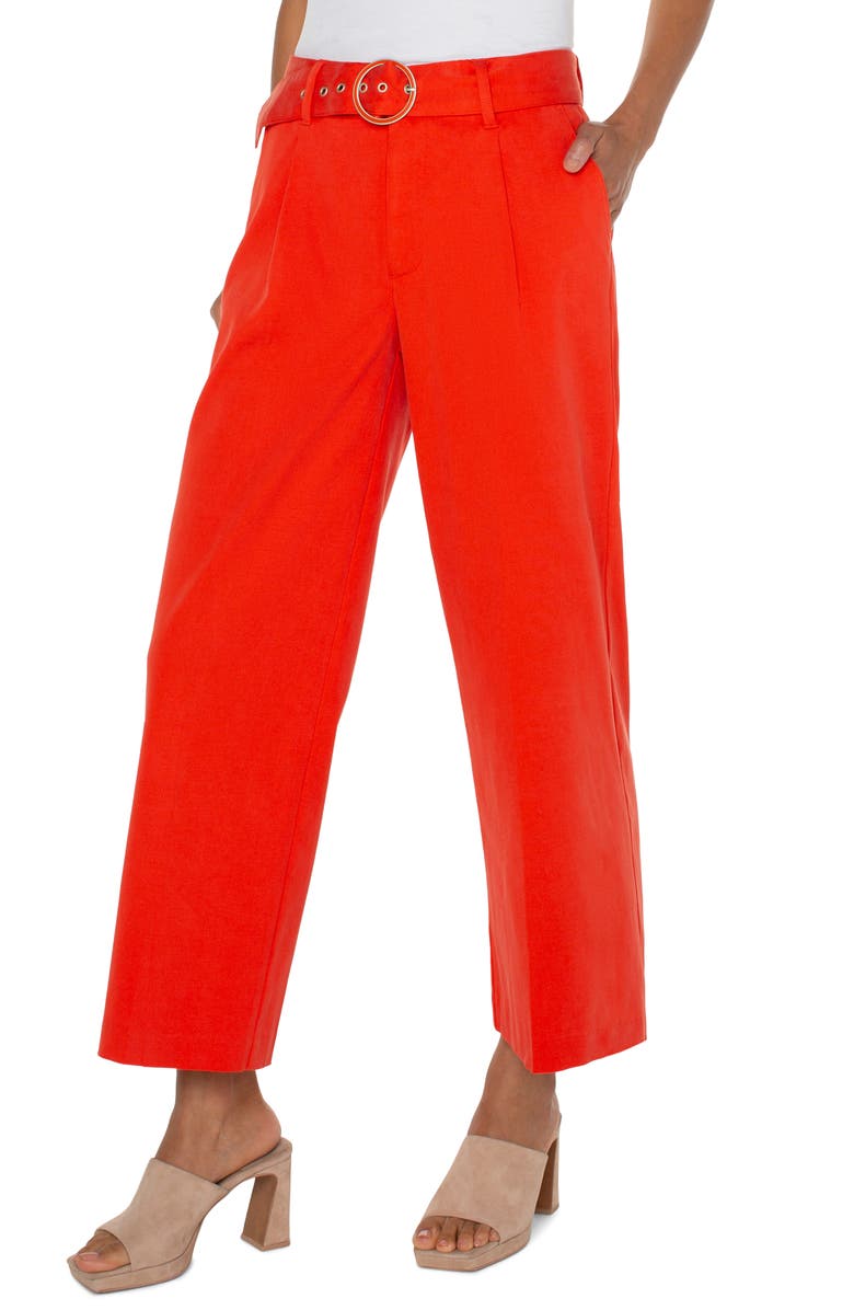Liverpool Los Angeles Belted Wide Leg Ankle Pants, Alternate, color, 