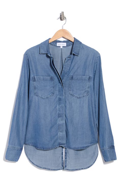 Split Back Button Down Shirt
