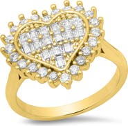STEELTIME 18k Gold Plated Cubic Zirconia Heart Ring