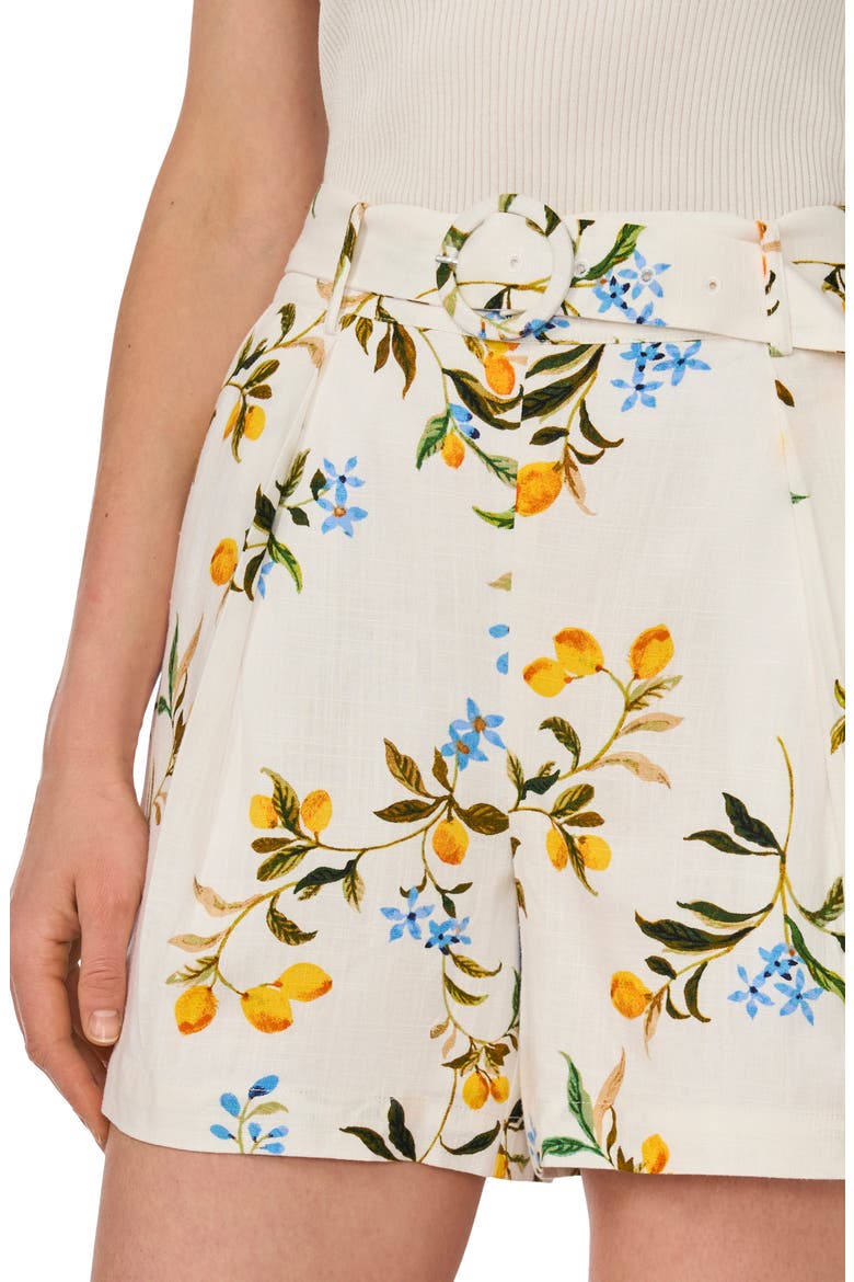 Belted Pleated Shorts, Alternate, color, ULTRA WHITE