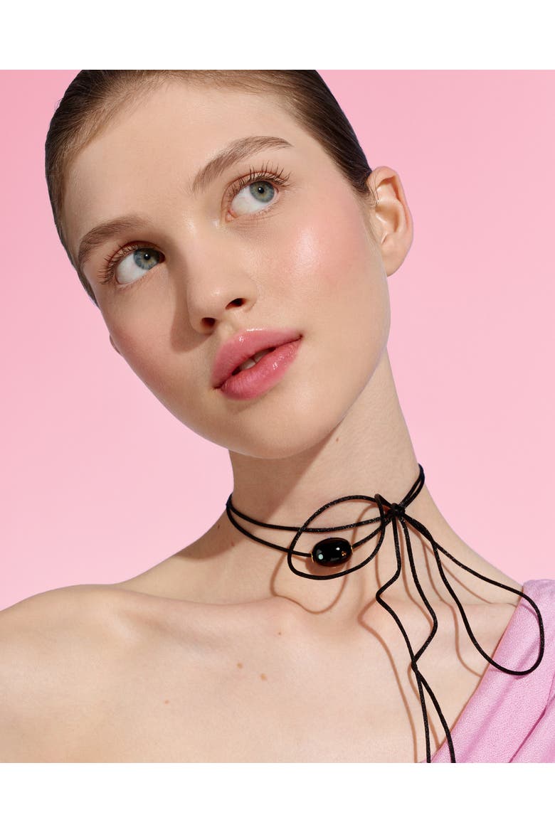 Lily Tie Jet Necklace, Alternate, color, Raven