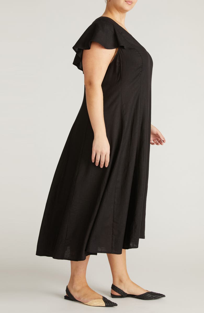Universal Standard Victoria Linen Blend Dress, Alternate, color, Black