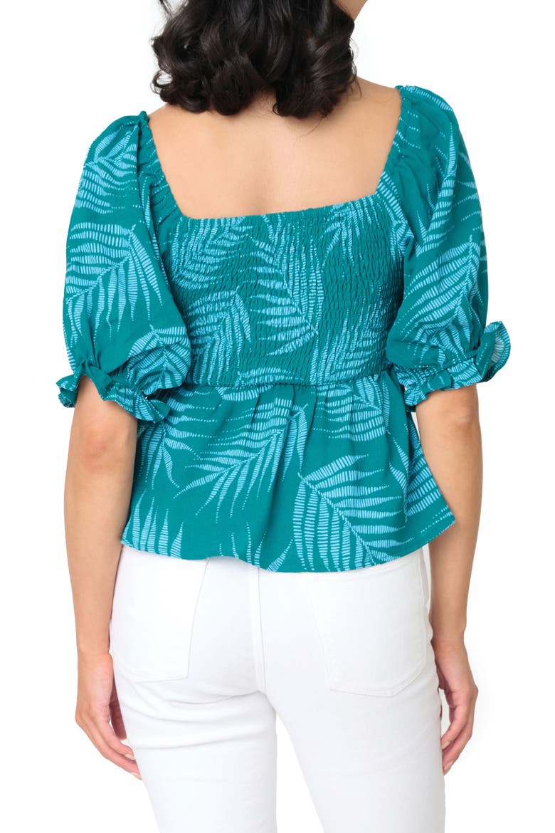 Sycamore Smocked Top, Alternate, color, PALMS TONAL FLORAL