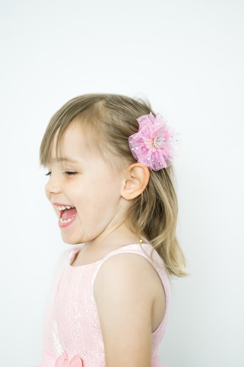 Angel Sparkle Wings Hair Clip Set of 4, Alternate, color, Ivory & Rose Pink