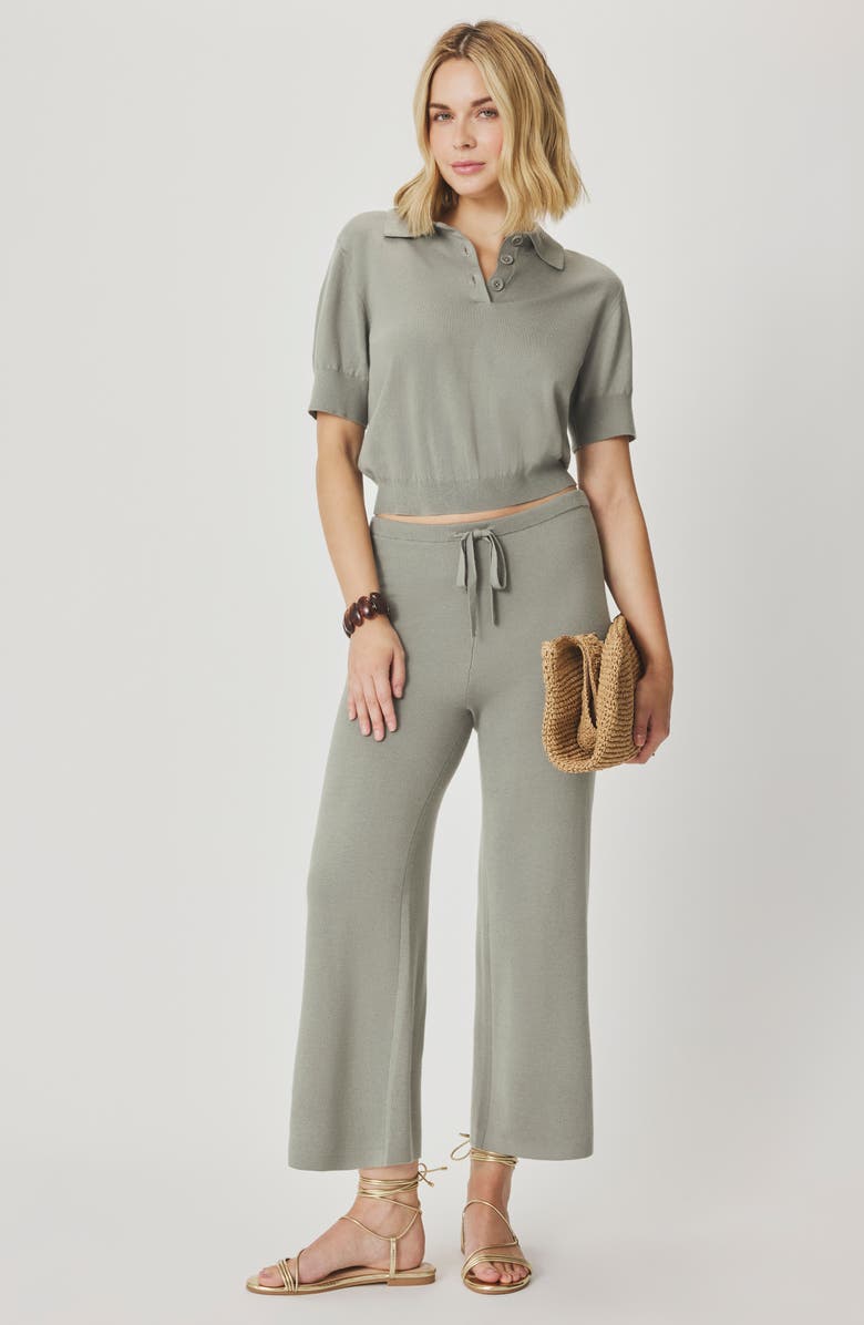 Splendid Christa Crop Sweater Pants, Alternate, color, Eucalyptus Green