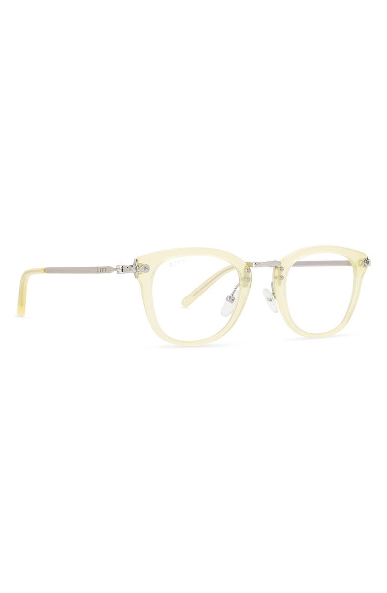 DIFF Rue 46mm Cat Eye Optical Glasses, Alternate, color, Buttercream / Clear