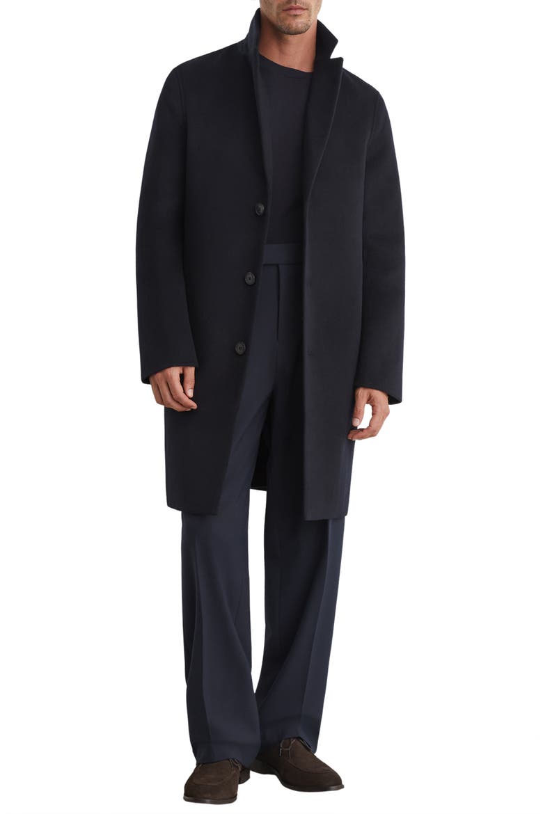 Knight Wool Blend Epsom Coat, Alternate, color, NAVY