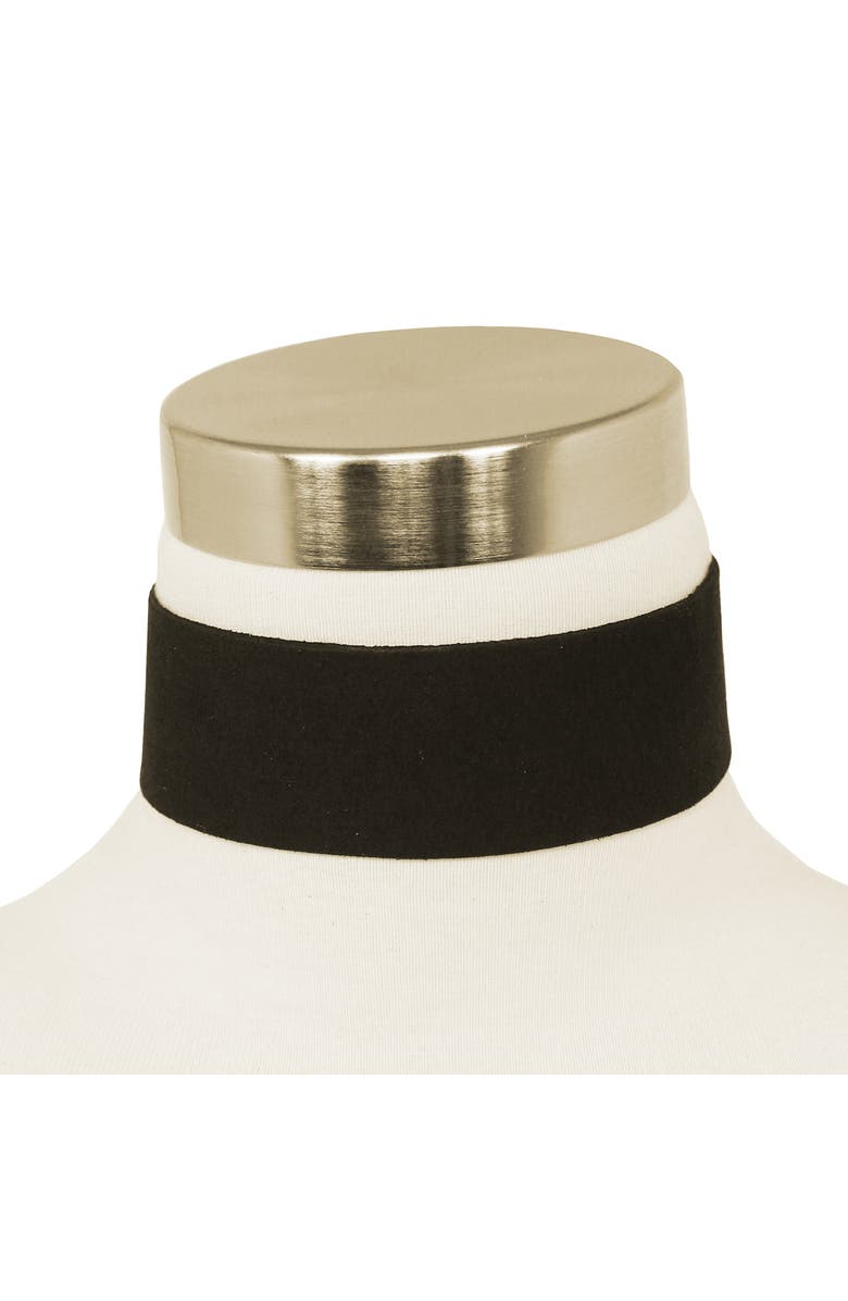 OLIVIA WELLES Sedona Faux Suede Choker Necklace, Alternate, color, Gold / Black