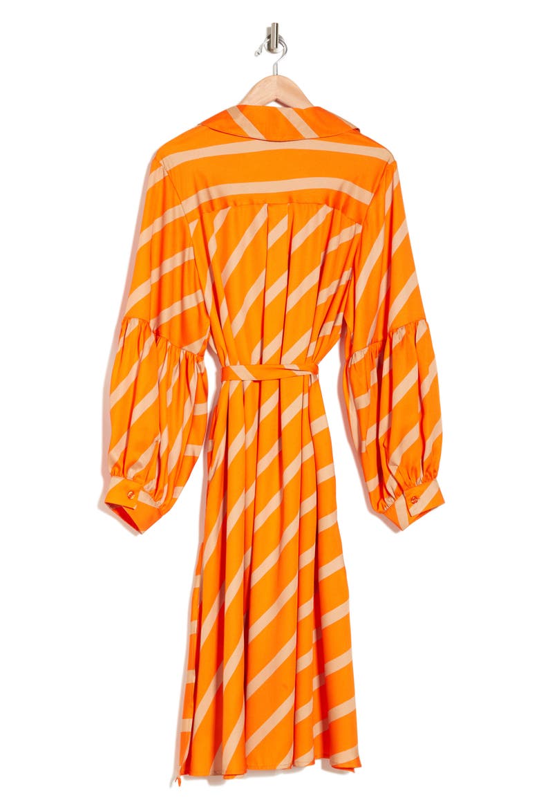 Castaway Stripe Long Sleeve Shirtdress, Alternate, color, EXUBERANCE/ ICED COFFEE