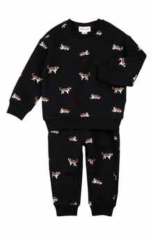 MILES THE LABEL Saint Bernard Print Sweatshirt & Joggers Set