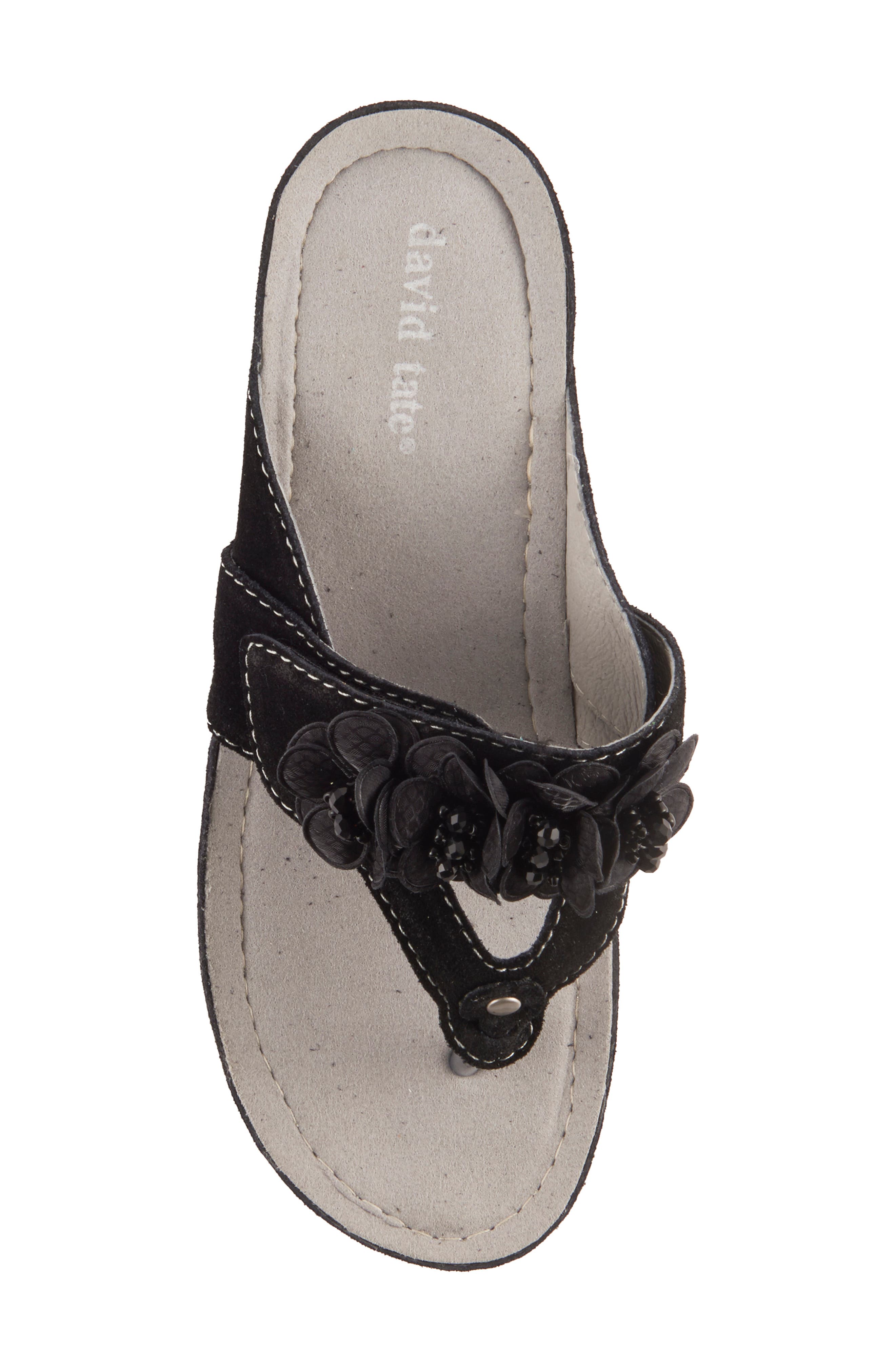 David Tate Garden Wedge Sandal, Alternate, color, Black Suede