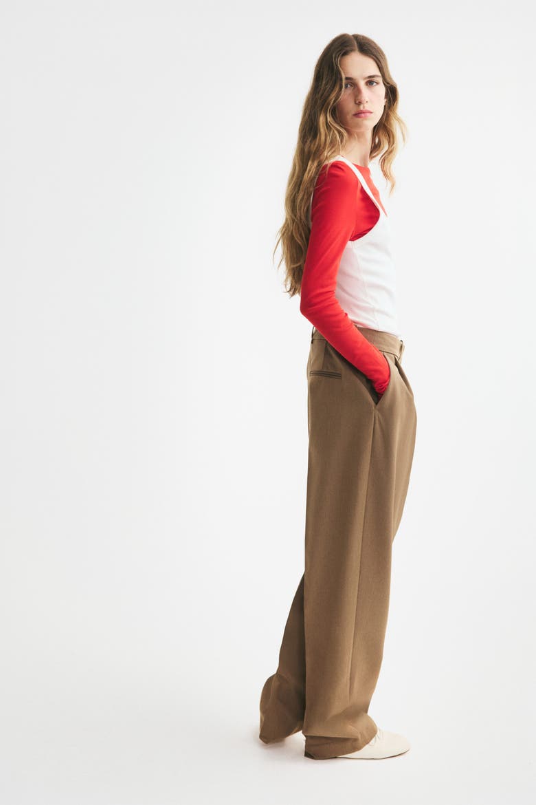 Twill Dress Pants, Alternate, color, Dark beige