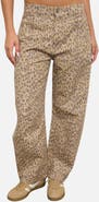 J.O.A. Leopard Print High Waist Wide Leg Jeans