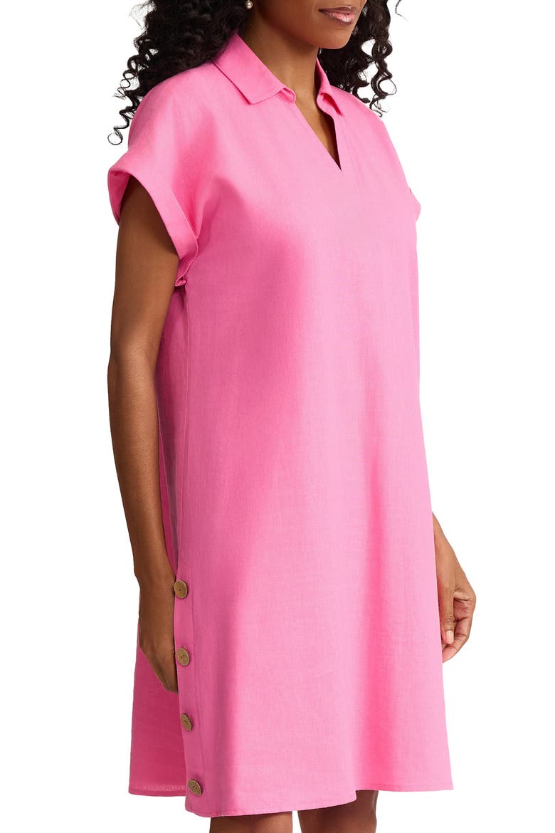Linen Blend Shift Dress, Alternate, color, DUTCH PINK