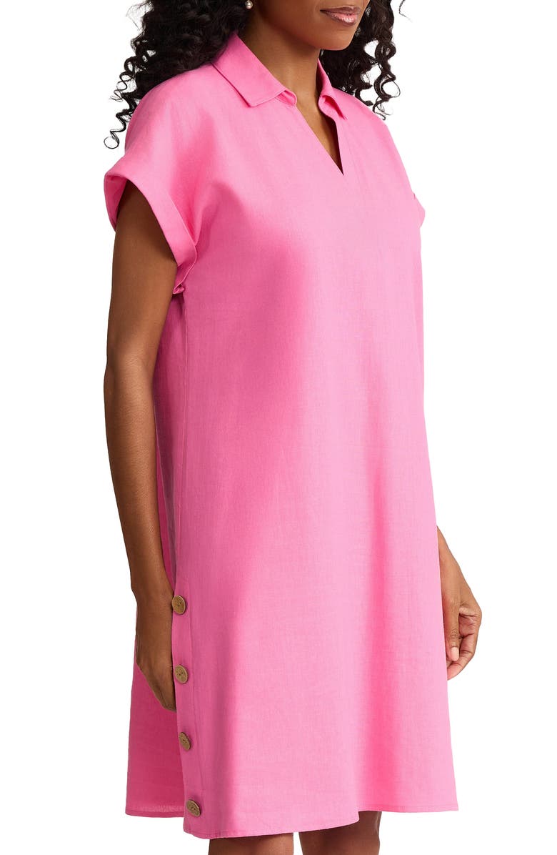 Jones New York Linen Blend Shift Dress, Alternate, color, Dutch Pink