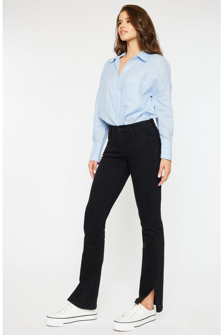 Mai Mid Rise Y2K Bootcut Jeans, Alternate, color, Black