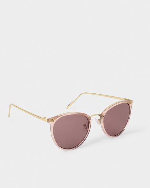 Santorini Sunglasses in Rose Gold Transparent and Gold